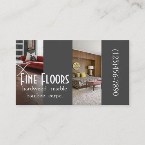 Modern Flooring Hardwood Marble Construction Business Card