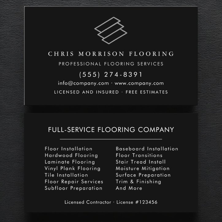 Modern Flooring Installation Business Card