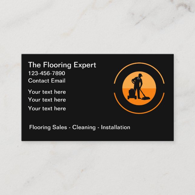 Modern Flooring Services New Business Cards (Front)