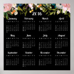 Modern Floral 2016 Calendar Poster<br><div class="desc">More pretty floral 2016 calendars in the Little Bayleigh Store!createthecut.com</div>