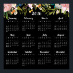 Modern Floral 2016 Calendar Poster<br><div class="desc">More pretty floral 2016 calendars in the Little Bayleigh Store!createthecut.com</div>