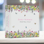 Modern Floral  3 Ring Binder<br><div class="desc">This summery yet elegant floral 3 ring binder features a modern and bright botanical design of colorful watercolor wildflowers with butterflies, bumble bees and ladybugs. You can customize all of the text and graphic placement details to your specific needs. Use this binder to store recipes or photos from your bridal...</div>