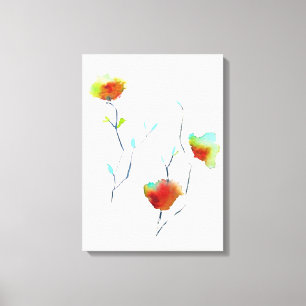 Modern Floral Abstract art flower watercolor Canvas Print