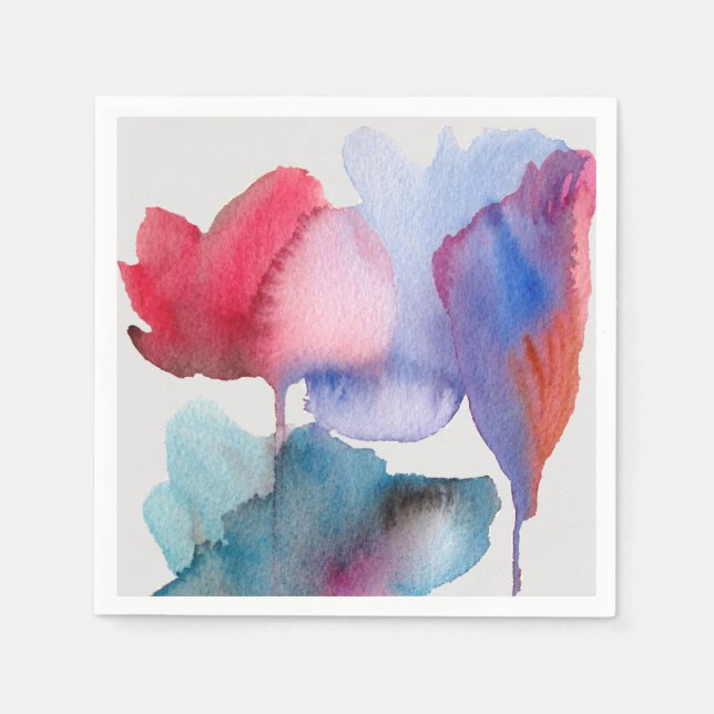 Modern floral abstract art homeware napkins (Front)