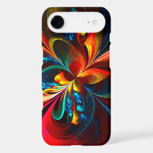 Modern Floral Abstract Art Orange Blue Pattern #14 iPhone 17 Air Case