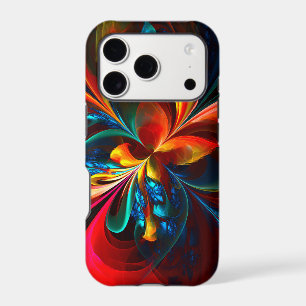 Modern Floral Abstract Art Orange Blue Pattern #14 iPhone 17 Pro Case
