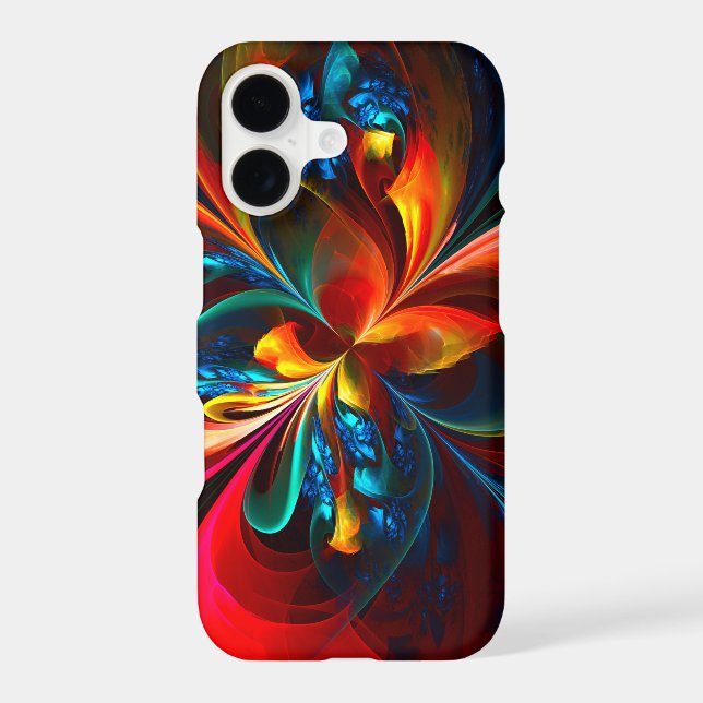 Modern Floral Abstract Art Orange Blue Pattern #14 Case-Mate iPhone Case (Back)