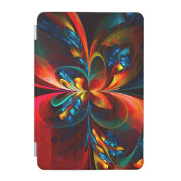 Modern Floral Abstract Art Orange Blue Pattern #14 iPad Mini Cover