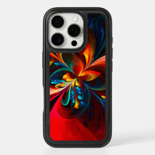 Modern Floral Abstract Art Orange Blue Pattern #14 iPhone 16 Pro Case