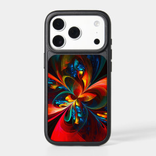 Modern Floral Abstract Art Orange Blue Pattern #14 iPhone 17 Pro Case