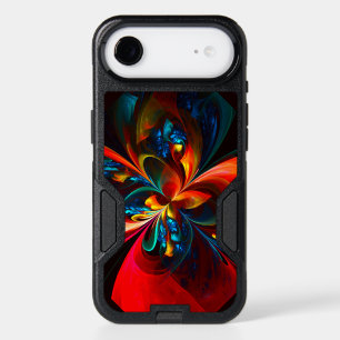 Modern Floral Abstract Art Orange Blue Pattern #14 iPhone 17 Air Case