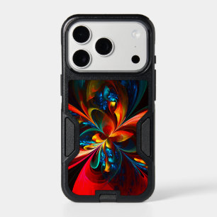 Modern Floral Abstract Art Orange Blue Pattern #14 iPhone 17 Pro Case