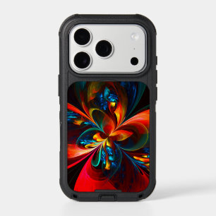 Modern Floral Abstract Art Orange Blue Pattern #14 iPhone 17 Pro Case
