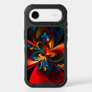 Modern Floral Abstract Art Orange Blue Pattern #14 iPhone 17 Air Case