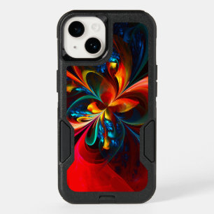 Modern Floral Abstract Art Orange Blue Pattern #14 OtterBox iPhone 14 Case