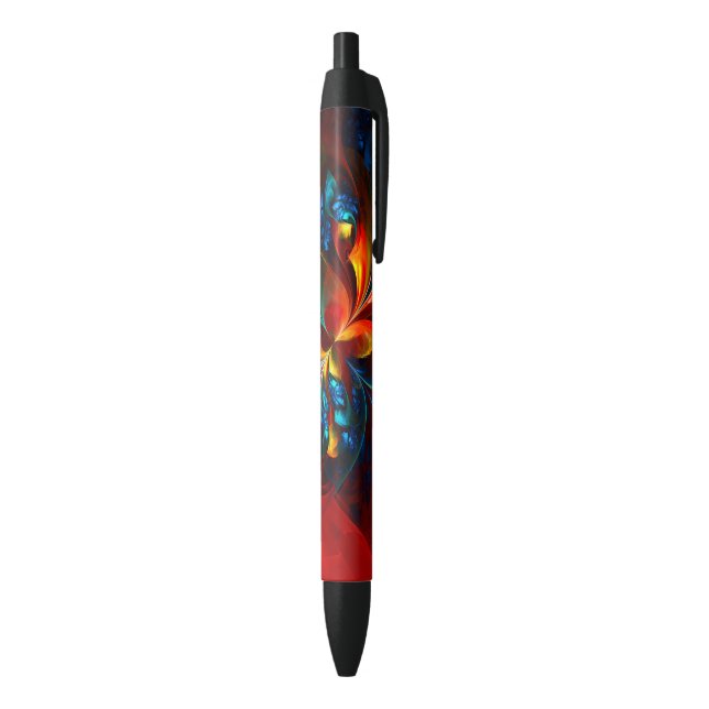 Modern Floral Abstract Art Orange Blue Pattern #14 Pen (Bottom (Vertical))