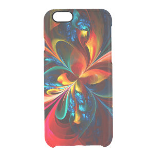 Modern Floral Abstract Art Orange Blue Pattern #14 Clear iPhone 6/6S Case