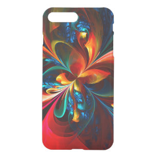 Modern Floral Abstract Art Orange Blue Pattern #14 iPhone 8 Plus/7 Plus Case