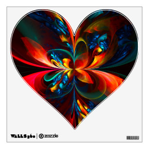 Modern Floral Abstract Art Orange Blue Pattern #14 Wall Decal