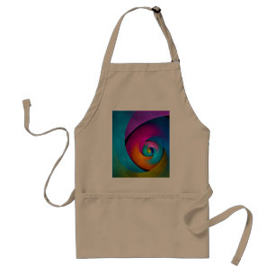 Modern Floral Abstract Art Pink Blue Pattern #17 Adult Apron