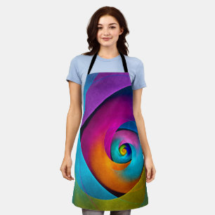 Modern Floral Abstract Art Pink Blue Pattern #17 Apron