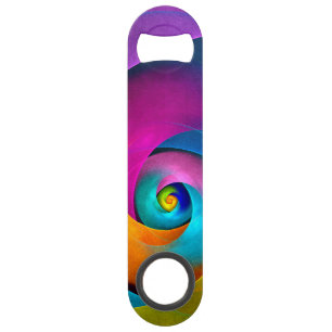 Modern Floral Abstract Art Pink Blue Pattern #17 Bar Key