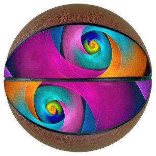 Modern Floral Abstract Art Pink Blue Pattern #17 Basketball