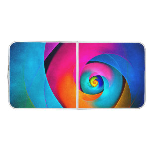 Modern Floral Abstract Art Pink Blue Pattern #17 Beer Pong Table