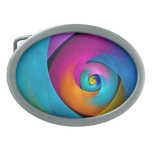Modern Floral Abstract Art Pink Blue Pattern #17 Belt Buckle