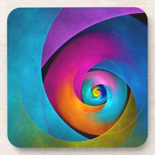 Modern Floral Abstract Art Pink Blue Pattern #17 Beverage Coaster