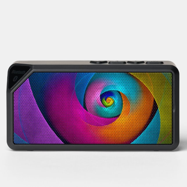 Modern Floral Abstract Art Pink Blue Pattern #17 Bluetooth Speaker (Front)