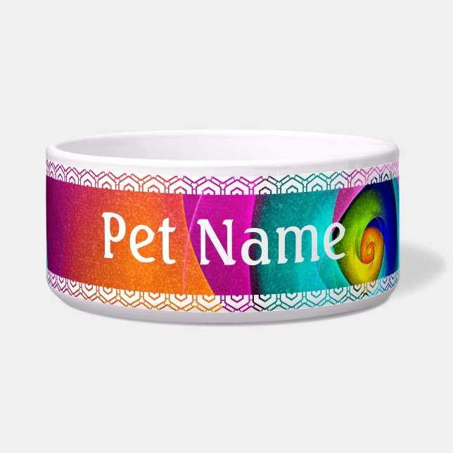 Modern Floral Abstract Art Pink Blue Pattern #17 Bowl (Front)