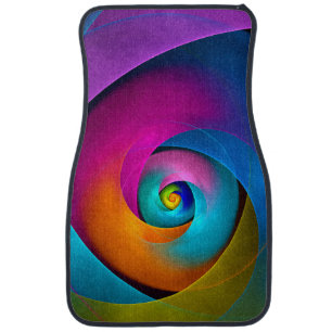 Modern Floral Abstract Art Pink Blue Pattern #17 Car Floor Mat