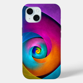 Modern Floral Abstract Art Pink Blue Pattern #17 iPhone 15 Case