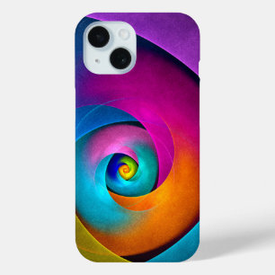 Modern Floral Abstract Art Pink Blue Pattern #17 iPhone 15 Case