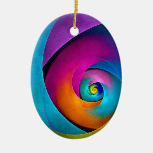 Modern Floral Abstract Art Pink Blue Pattern #17 Ceramic Ornament