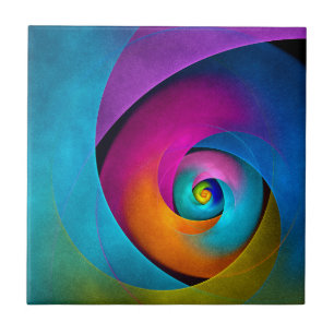 Modern Floral Abstract Art Pink Blue Pattern #17 Ceramic Tile