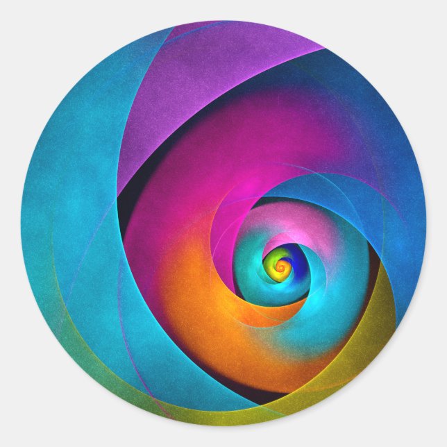 Modern Floral Abstract Art Pink Blue Pattern #17 Classic Round Sticker (Front)