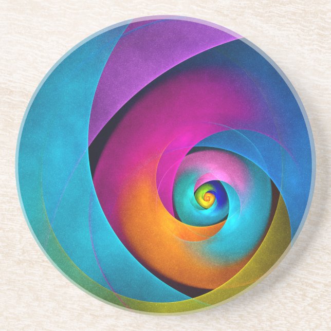 Modern Floral Abstract Art Pink Blue Pattern #17 Coaster (Front)