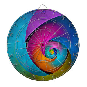 Modern Floral Abstract Art Pink Blue Pattern #17 Dart Board