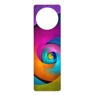 Modern Floral Abstract Art Pink Blue Pattern #17 Door Hanger