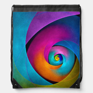 Modern Floral Abstract Art Pink Blue Pattern #17 Drawstring Bag