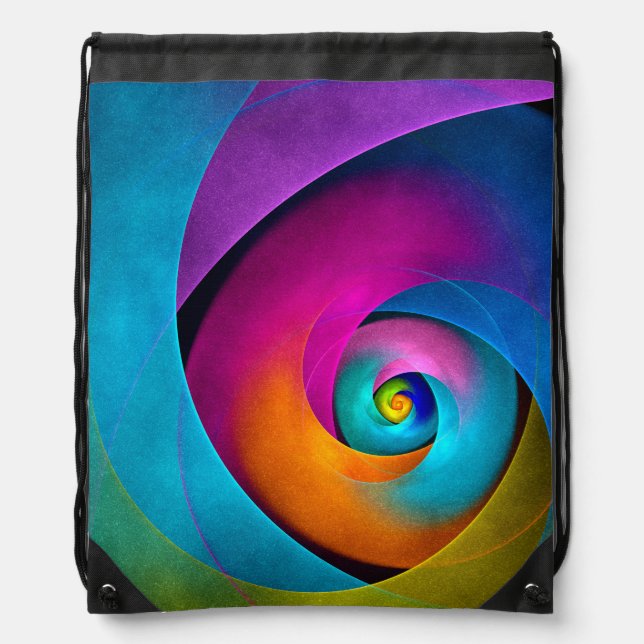 Modern Floral Abstract Art Pink Blue Pattern #17 Drawstring Bag (Front)