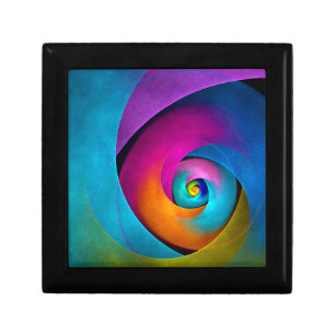 Modern Floral Abstract Art Pink Blue Pattern #17 Gift Box