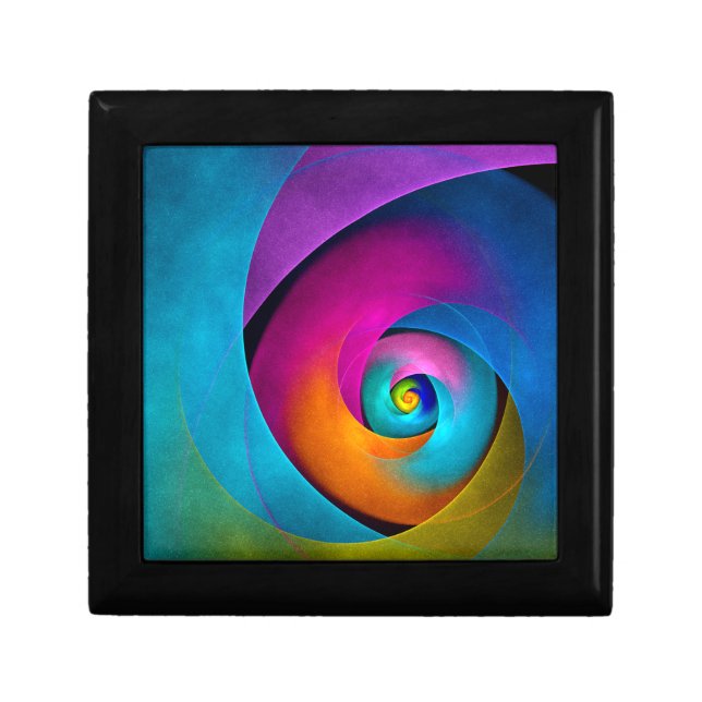 Modern Floral Abstract Art Pink Blue Pattern #17 Gift Box (Front)