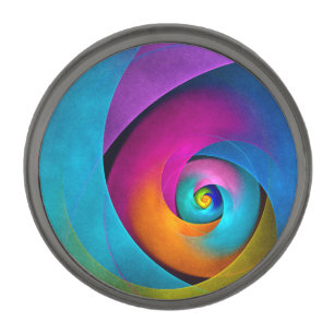 Modern Floral Abstract Art Pink Blue Pattern #17 Gunmetal Finish Lapel Pin