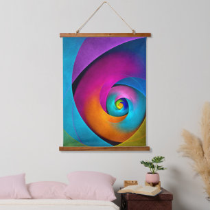 Modern Floral Abstract Art Pink Blue Pattern #17 Hanging Tapestry