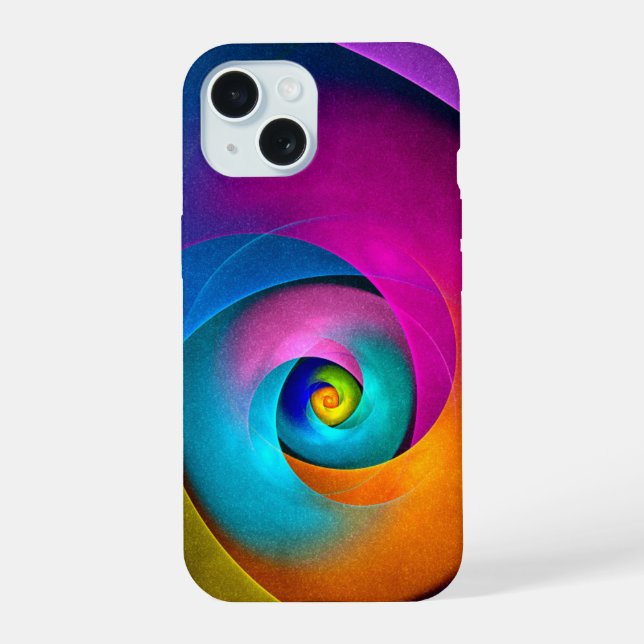 Modern Floral Abstract Art Pink Blue Pattern #17 iPhone 15 Case (Back)