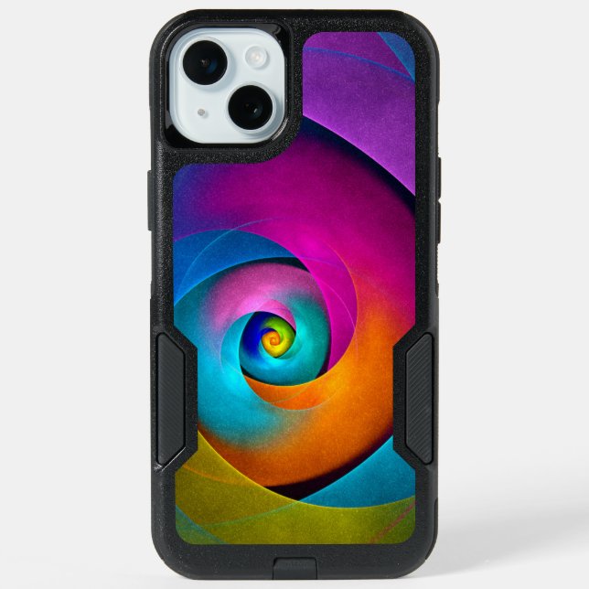 Modern Floral Abstract Art Pink Blue Pattern #17 iPhone 15 Plus Case (Back)