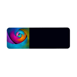 Modern Floral Abstract Art Pink Blue Pattern #17 Label